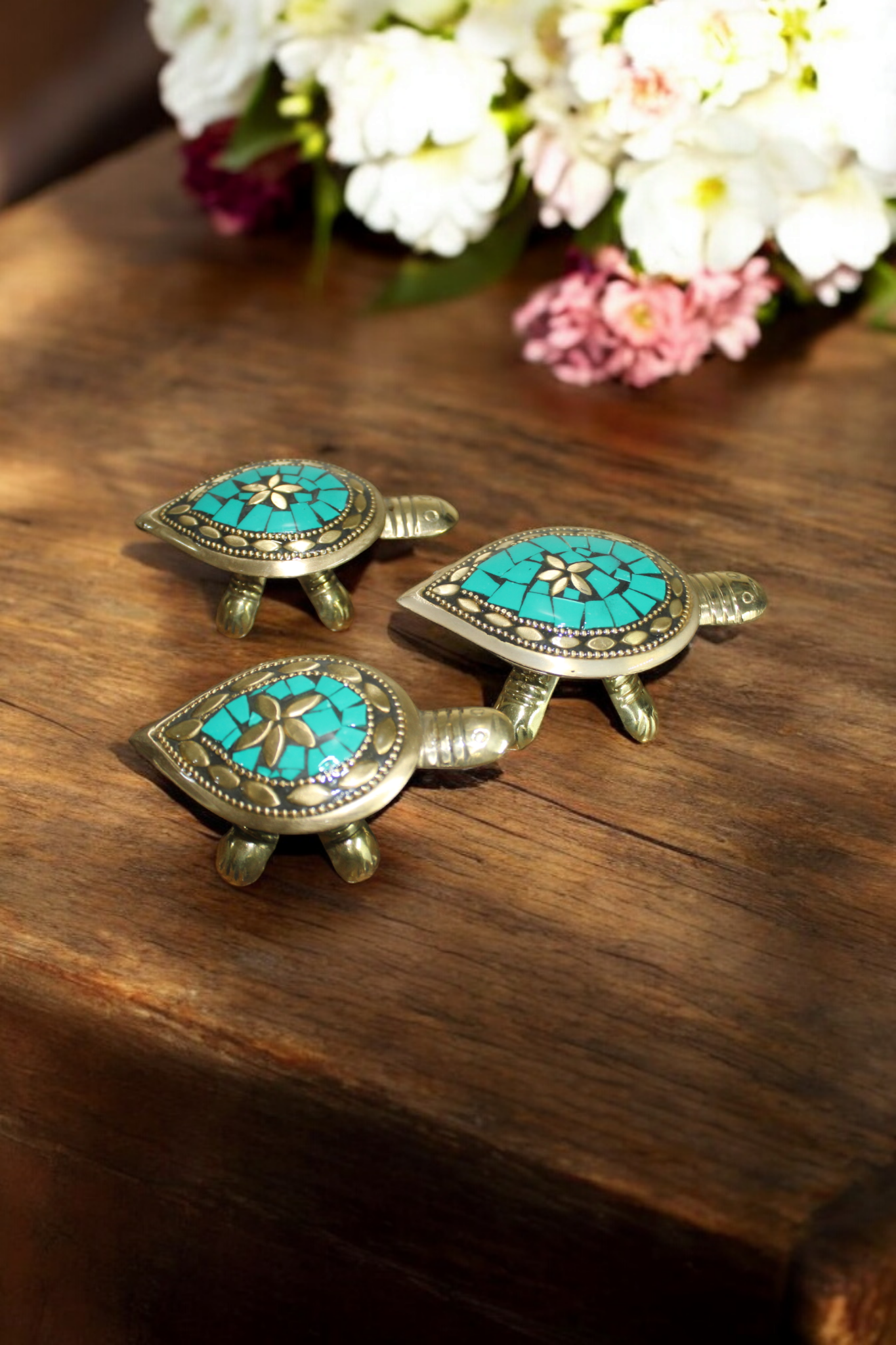 Brass Antique Tortoise set of 3 - UTENSIO-THE CHOICE OF ARTISANS