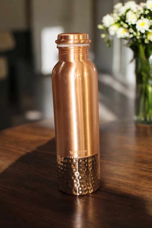 Utensio Half Hammered Copper Bottle - UTENSIO-THE CHOICE OF ARTISANS