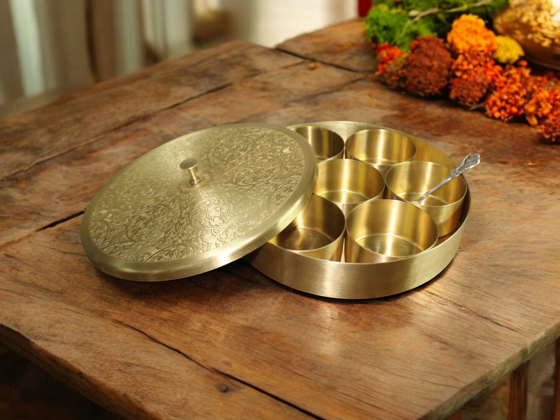 Brass Masala Dabba - UTENSIO-THE CHOICE OF ARTISANS