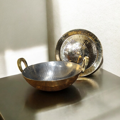 Brass kadhai with cover