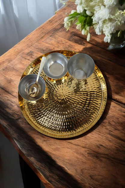 brass thali set